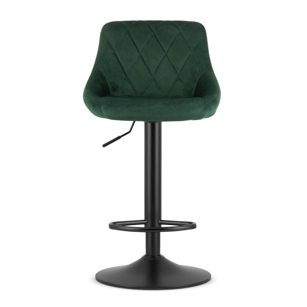 Sgabello da bar girevole OSKAR KAST velluto verde con base nera