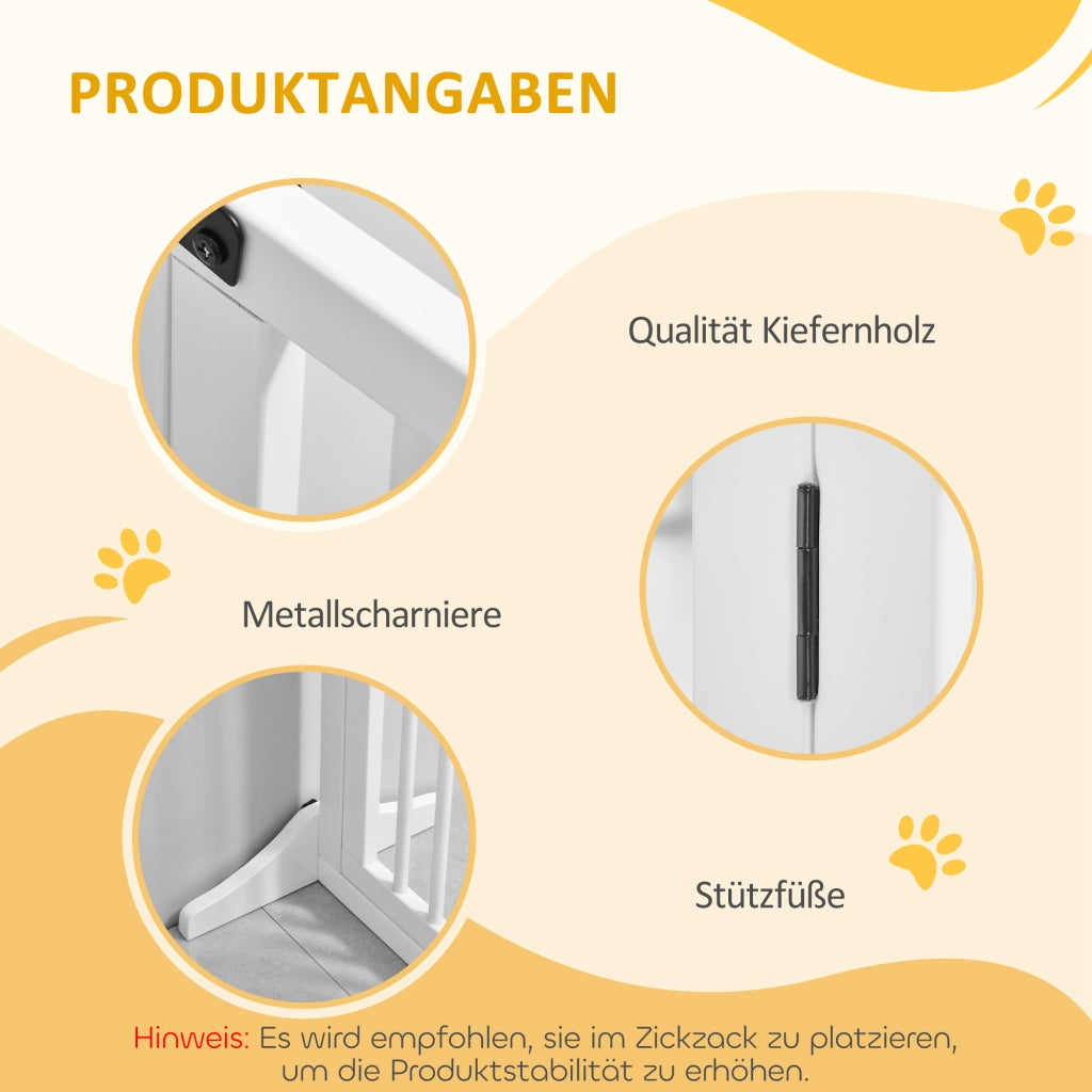 Cancello per Cani ¨C zephmum ¨C Bianco 113-166x71 cm Legno