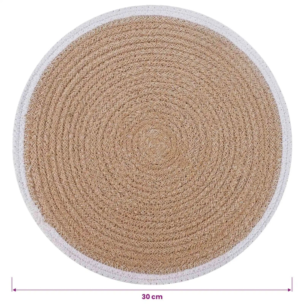 Sottobicchieri in juta 4 pz Naturale e Bianco 100% Juta Tossa 42012317