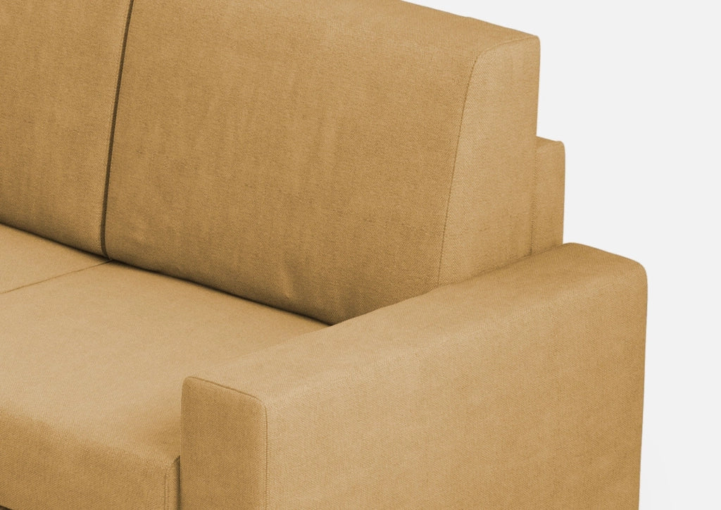 Divano 2 Posti 148x85x85 cm Sakar in Tessuto Ocra