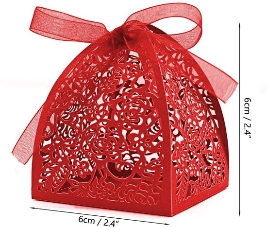 Scatole per Favors 50 pezzi - Matrimonio/Gioielli - Dozzine di Caramelle - Fai da Te - Fiocchi - Alta Qualità