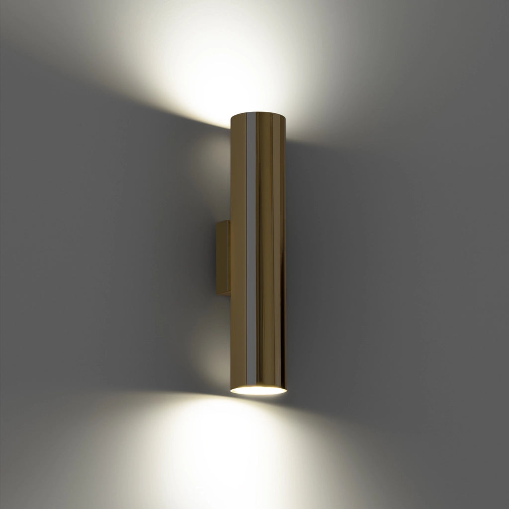 Applique parete oro tubo su-giù 2xGU10 MODENO Pure Lume