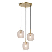 Lampada sospesa retro ALICENT 3 luci oro vetro Lucide