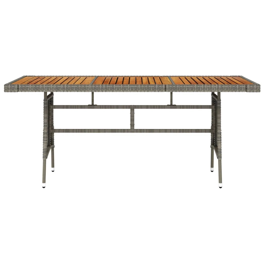 Tavolo Giardino Grigio 160x70x72cm Polyrattan e Massello Acacia 318697