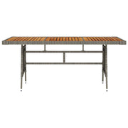Tavolo Giardino Grigio 160x70x72cm Polyrattan e Massello Acacia 318697