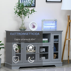 Easycomfort Elettroinsetticida da Esterno e Interno con Lampada Antizanzare UV per 60m², Zanzariera Elettrica 30W Grigio