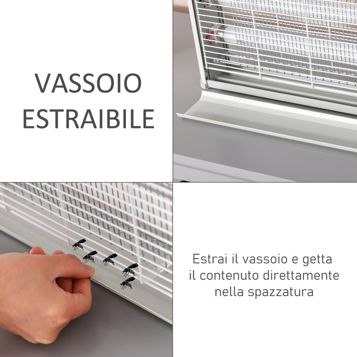 Easycomfort Elettroinsetticida da Esterno e Interno con Lampada Antizanzare UV per 60m², Zanzariera Elettrica 30W Grigio