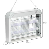 Easycomfort Zapper per Insetti e Zanzare da 20W a Luci LED UV con Vassoio Rimovibile, in ABS e Metallo, 39x8x28 cm