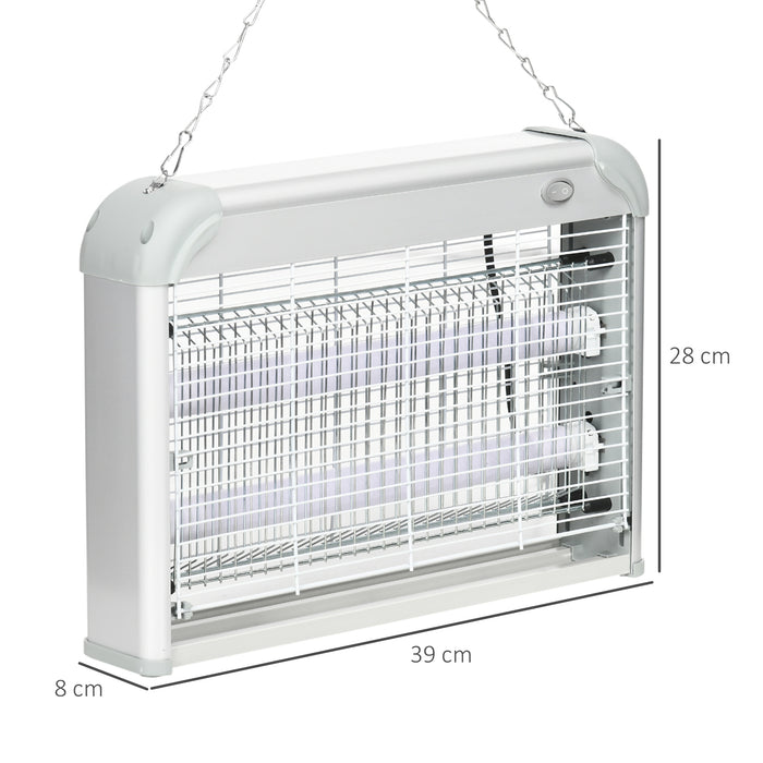 Easycomfort Zapper per Insetti e Zanzare da 20W a Luci LED UV con Vassoio Rimovibile, in ABS e Metallo, 39x8x28 cm