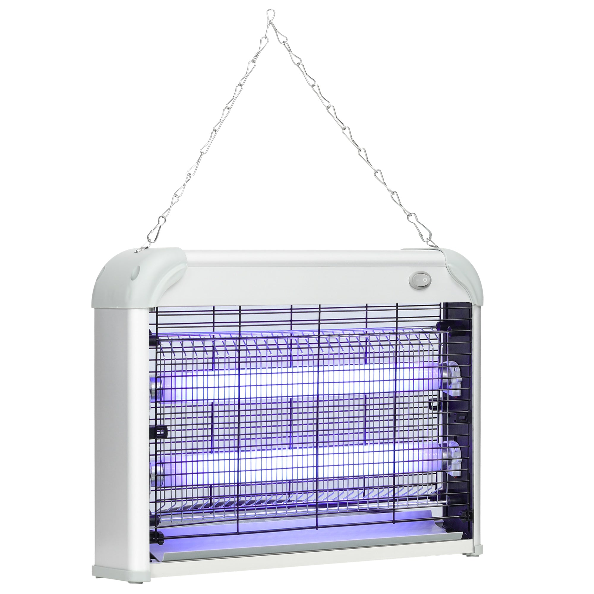Easycomfort Zapper per Insetti e Zanzare da 20W a Luci LED UV con Vassoio Rimovibile, in ABS e Metallo, 39x8x28 cm