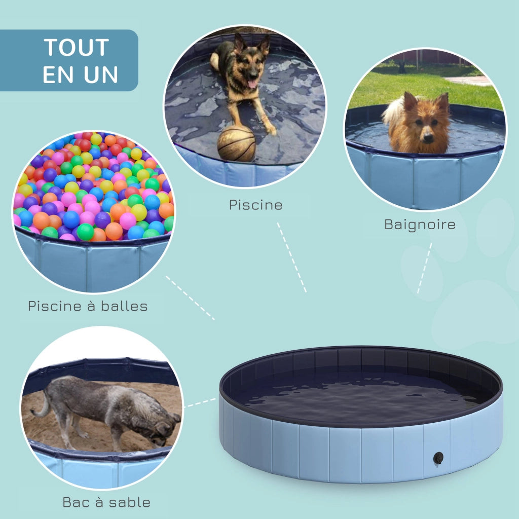 Vasca per cani PVC pieghevole antiscivolo ¨C zephmum ¨C Blu 160x30 cm