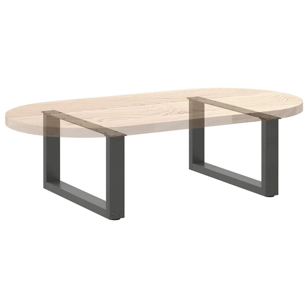 Set di 2 gambe per tavolino a forma di U 60 x 31 cm con piedini regolabili design moderno in acciaio antracite 02_0057382