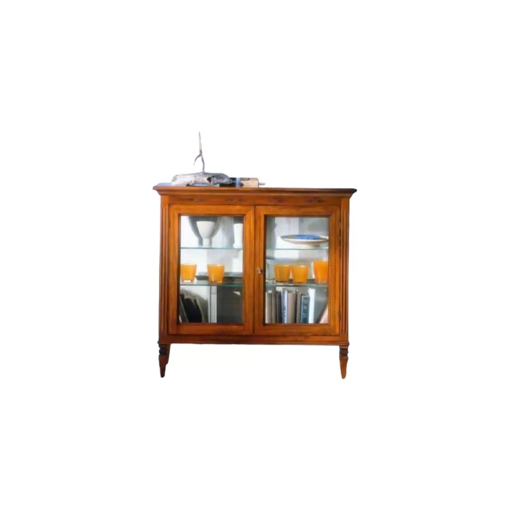 Vetrina classica in legno 2 porte finitura bassano l.106 p.41 h.100 - Mobili 2G