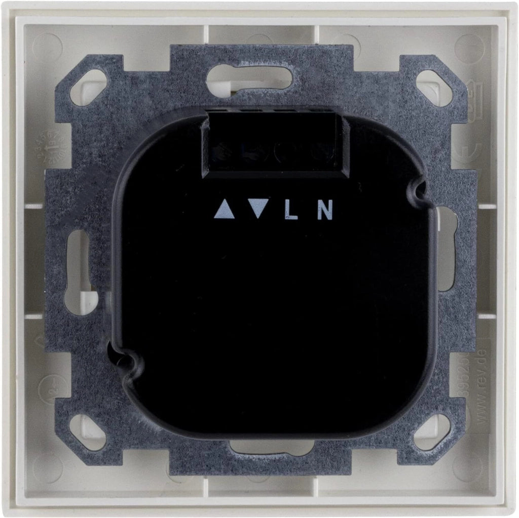 REV 0399490190 Timer per Tapparelle a Incasso Compatibile con Gira Jung Merten Busch Jaeger Memoria 36h Programma Casuale colore Bianco