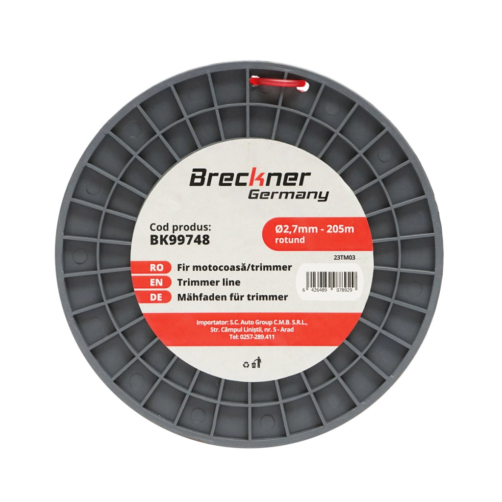 Filo tondo per decespugliatore 2,7 mm x 205 m Breckner Germany