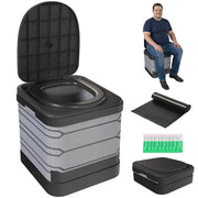 Toilette da campeggio portatile ¨C Zephmum ¨C Grigio con 12 sacchetti e 12 sacchi