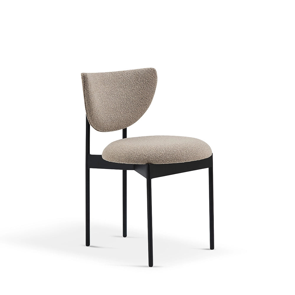 Sedia da pranzo Lunar - Xylo - 54x47x76 cm - Beige/Kaki - Struttura metallica nera senza braccioli