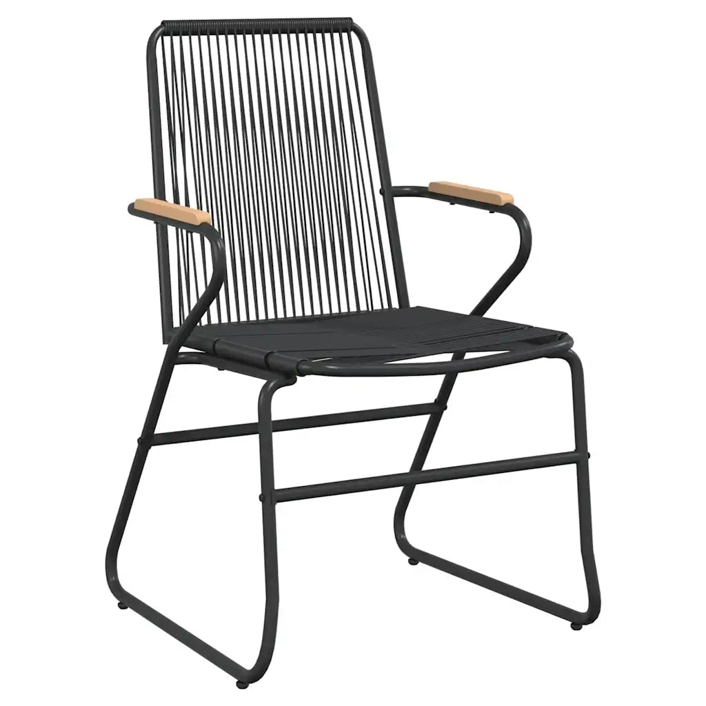 Set da Pranzo da Giardino 7 pz Nero in Rattan PVC 3099213