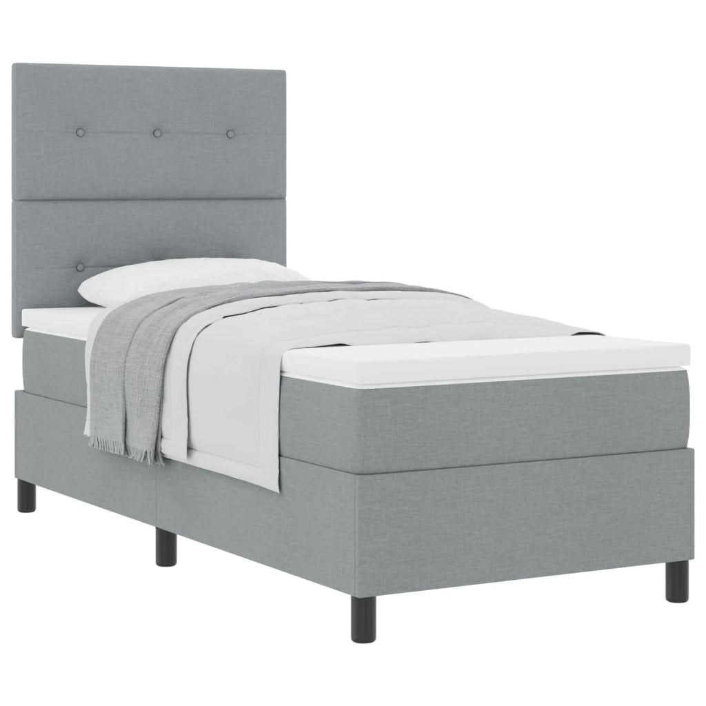 Letto a molle con materasso Grigio chiaro 100 x 200 cm Tessuto 3339364