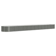 Fioriere | Cassetta per fiori | Letto Giardino Acciaio Zincato 512x80x36 cm Grigio