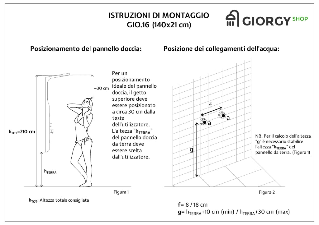 Pannello doccia idromassaggio in ABS verniciato a polvere finitura bianco opaco