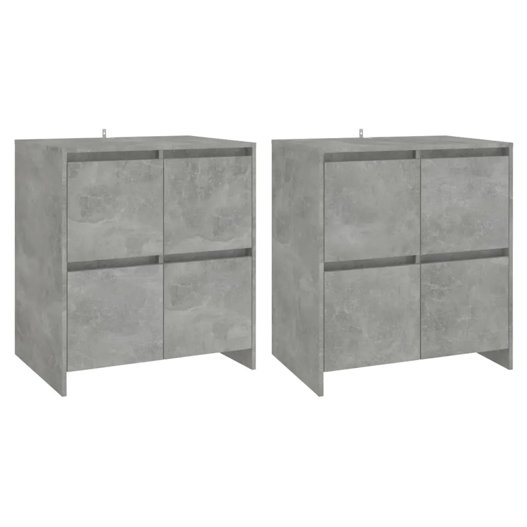 Credenze 2 pz Grigio Cemento 70x41x75 cm in Legno Multistrato 3098092