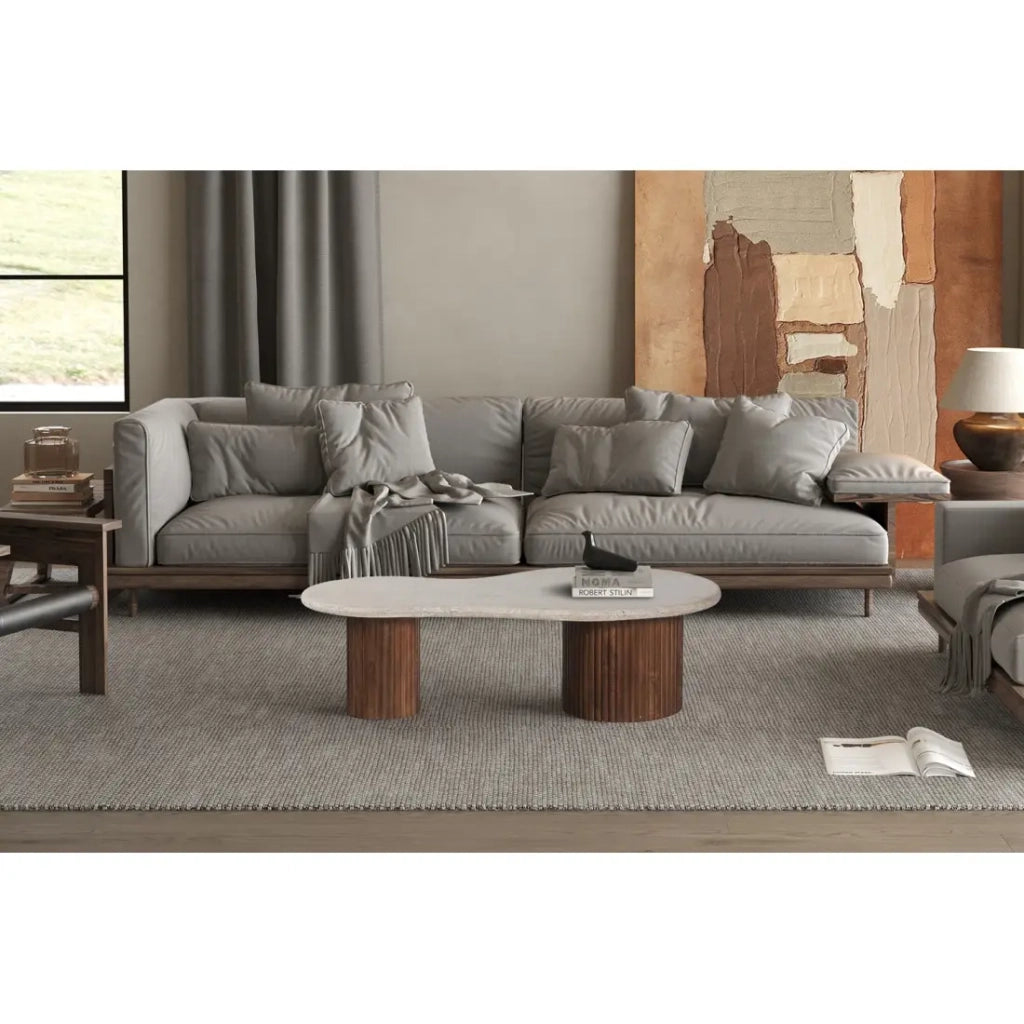 Tavolino basso in legno massiccio collezione DELHI - Stile etnico e design