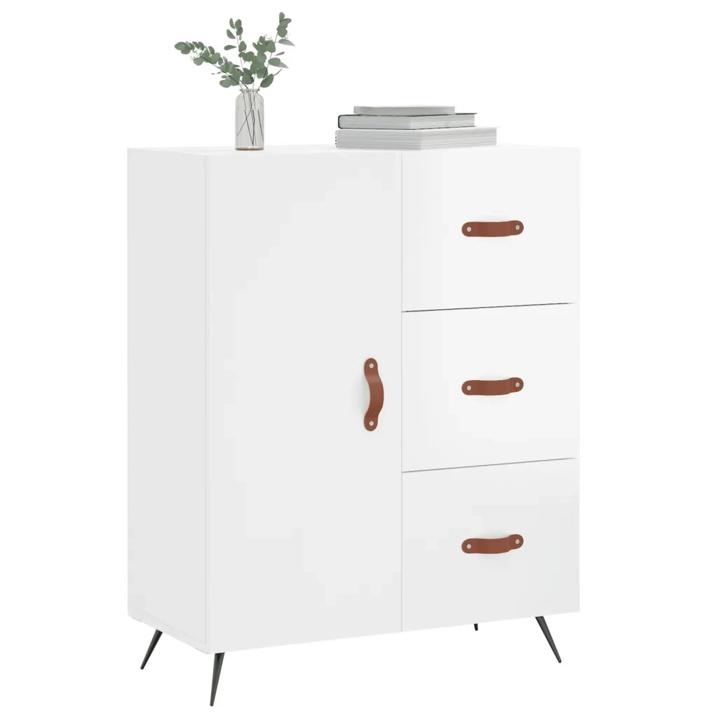 Credenza 69,5x34x90 cm in Legno Multistrato Bianco Lucido