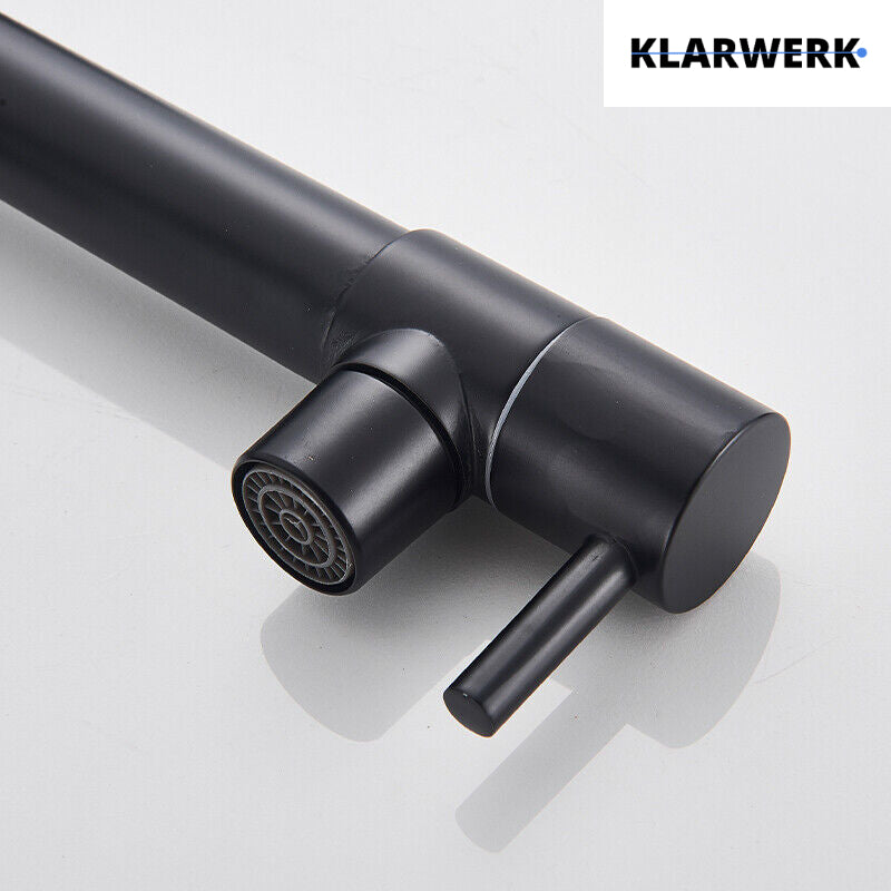 Björn |Rubinetto gastronomico a parete nero opaco|professionale da cucina in acciaio inox a due getti|Rubinetto doppio per lavello ristorante a parete