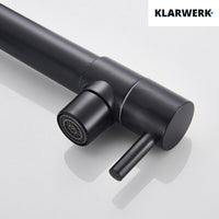 Björn |Rubinetto gastronomico a parete nero opaco|professionale da cucina in acciaio inox a due getti|Rubinetto doppio per lavello ristorante a parete