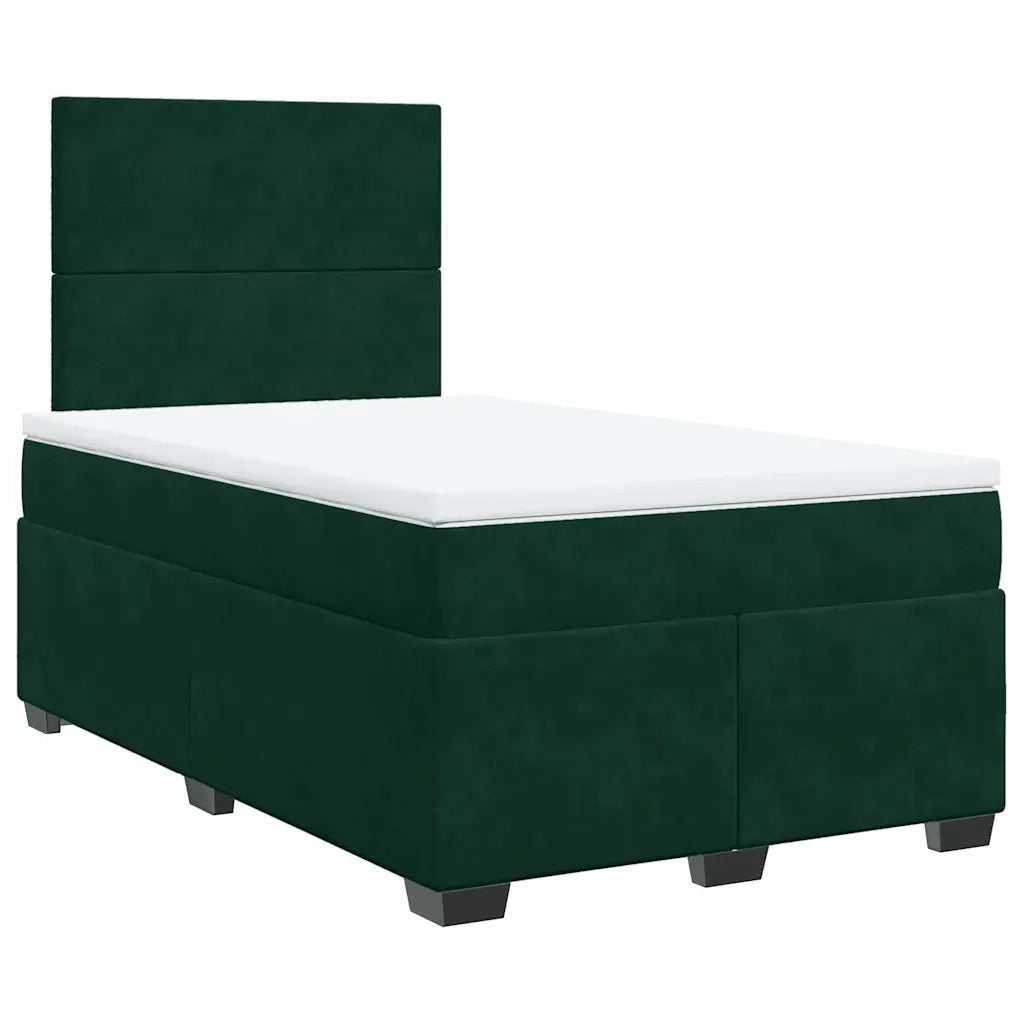 Giroletto a Molle con Materasso Verde Scuro 120x200 cm Velluto 3293179