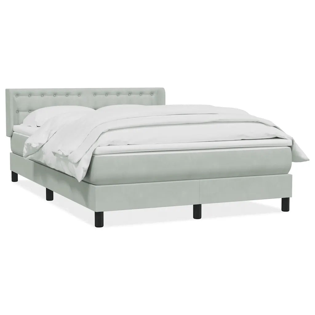 Giroletto a Molle con Materasso Grigio Chiaro 160x210cm Velluto 3318453