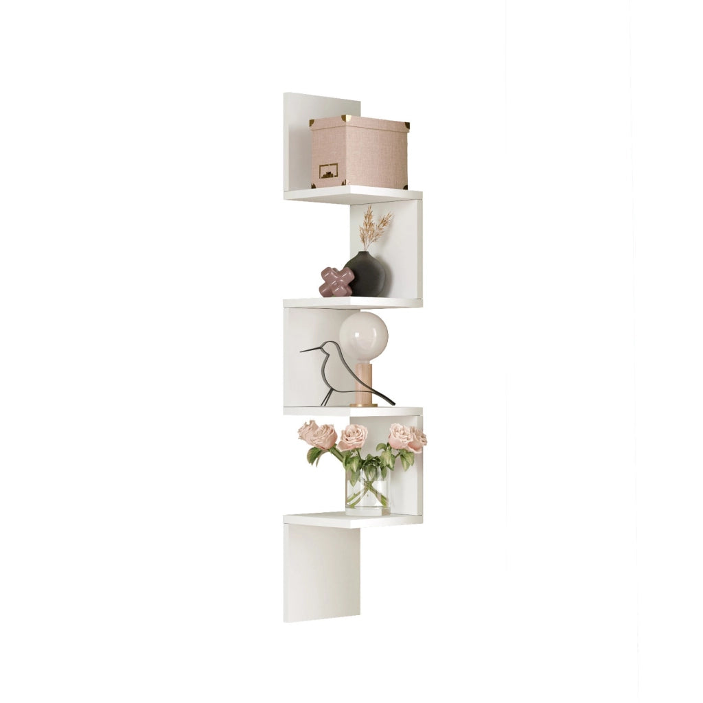 Mensola da parete in legno "WL9" - 22 x 22 x 117 cm - Bianco