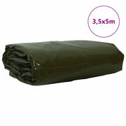 Telo 650g / m2 Verde oliva 3,5 x 5 m Tela con rivestimento in PVC