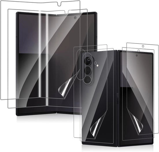 Protezione schermo per Samsung Galaxy Z Fold 7 5G, [2+2+2 Pacchi] Protezione schermo interno + esterno + posteriore, Film TPU morbido e flessibile, Protezione HD trasparente e anti graffio