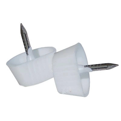 MENSOLINA REGGIPIANO A MEZZALUNA CHIODO FISSO - PLASTICA BIANCA MM 16X8 H.MM 13 L.MM 10- 1000 pezzi