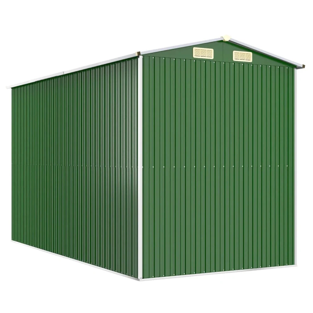 Casetta da giardino cabina ripostiglio casetta da esterno robusta casetta per attrezzi 192 x 357 x 223 cm acciaio zincato verde 02_0022363