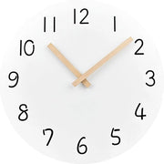 Orologio da parete in legno 12 pollici - orologi da parete senza cornice - orologio quartz a muro - stile moderno - bianco - decorativo - cucina soggiorno - alimentato da batteria