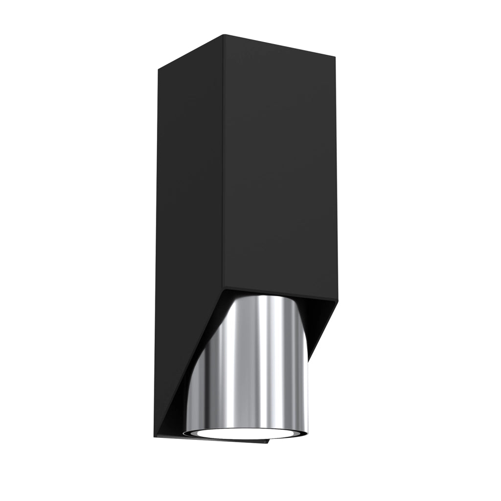 Applique da parete nera cilindro cromo Wall GU10 8W Luminex
