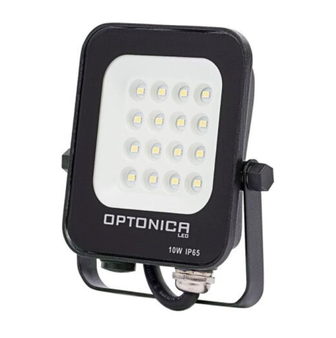Proiettore led 10 watt slim metallo nero ip65 equivalente 66 watt *** temperatura colore lampada 6000k bianco freddo,...