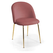 Sedia velluto Sammi rosa antico struttura oro cm 50x57h47/77,5