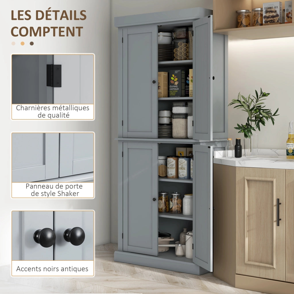Armadio Cucina Moderno ¨C Zephmum ¨C 76x40,5x184cm Grigio