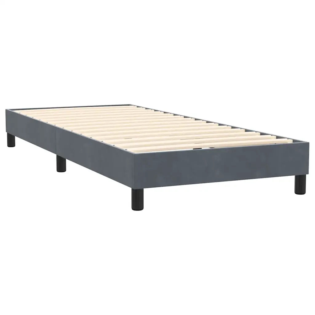 Letto a Molle con Materasso e LED Grigio Scuro 90x220 cm Velluto 3316912