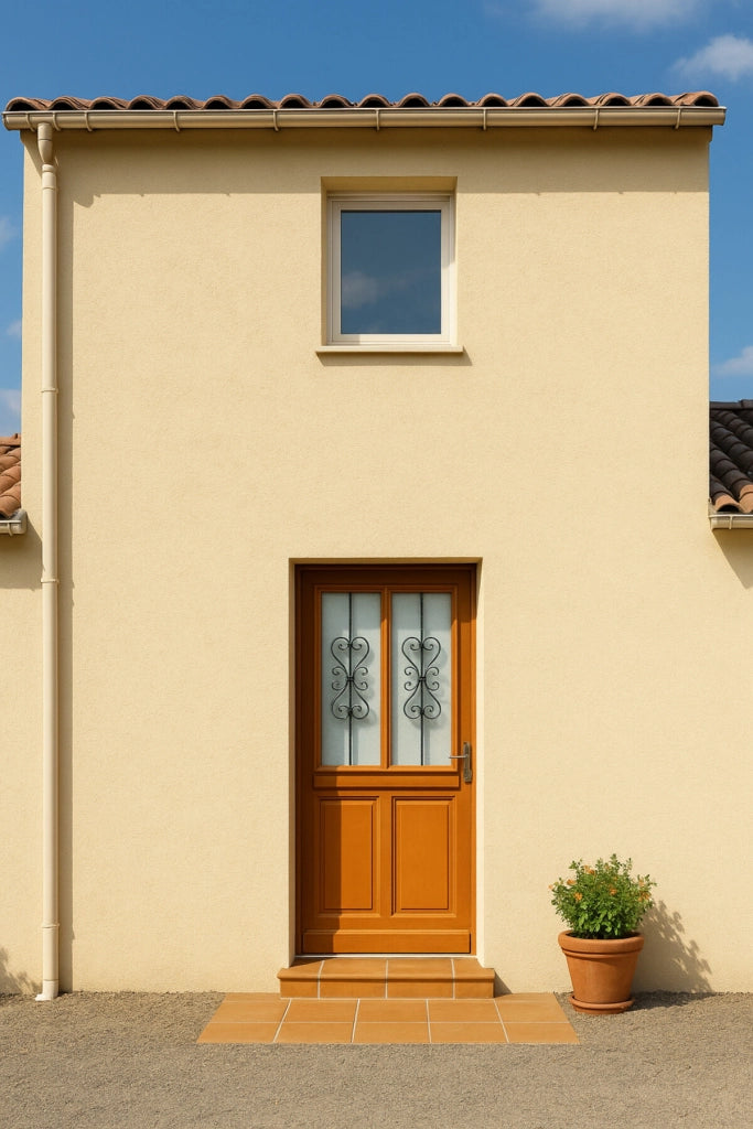 Porta d'ingresso in legno Exo modello 'Syrah' 215X90 Tavola laterale sinistra a spinta senza maniglia