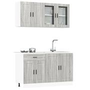 vidaXL Set Mobili da Cucina 4 pz Porto Grigio Sonoma in Truciolato