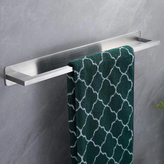 Sostegno asciugamano senza forare sostegno asciugamano autoadesivo in acciaio inossidabile SUS 304 lucidato a specchio per bagno e cucina 40 cm