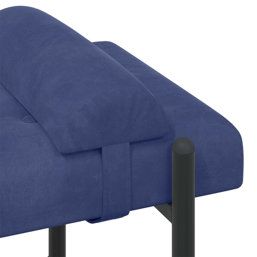 Panchina con bottoni e cuscini Blu Polizia 110 x 40 x 46 cm 42038397