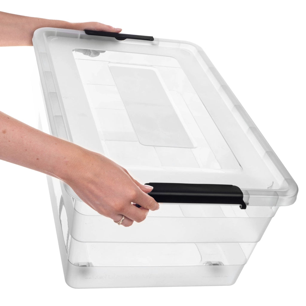 Set di 3 contenitori portaoggetti in plastica KADAX con coperchi.
