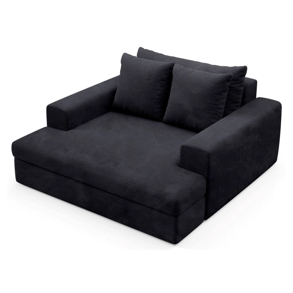 Comazzo, Divano Fisso 2 Posti Cuscini Sfoderabili, 162x167x86h cm Nero