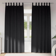 vidaXL Tende con tende 2 pcs Nero Poliestere